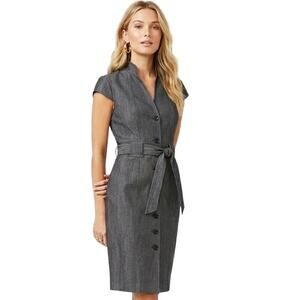 Calvin Klein Chambray Denim Look Sheath Dress Gray NWT Size 4